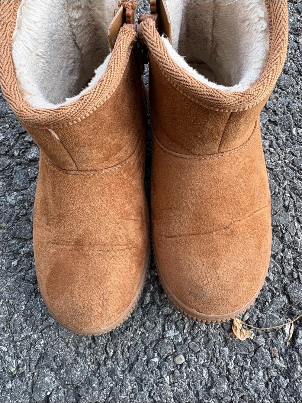 Cat & Jack Kids Tan Suede-Look zipper Boots